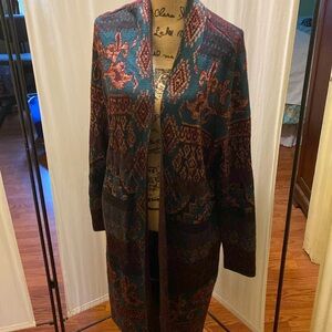 Chico's Women's Brown and Teal Blazer